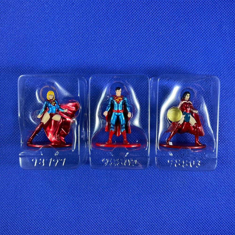Supergirl Superman Wonder Woman DC Comics Jada Nano Die-Cast Metal Figures Lot