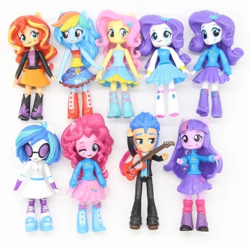 9PCS My Little Pony Unicorn High School PVC Figure Doll Set Collectible Toy