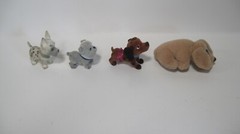 Puppy in My Pocket Flocked Dog Lot & Miniature Pound Puppy Set of 4