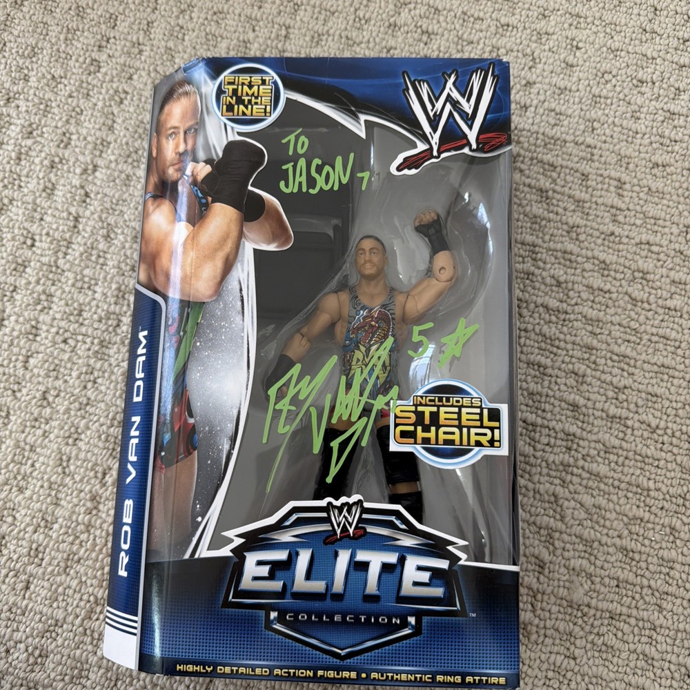 Autographed RVD Rob Van Dam WWE Mattel Elite Series 27 Action Figure New