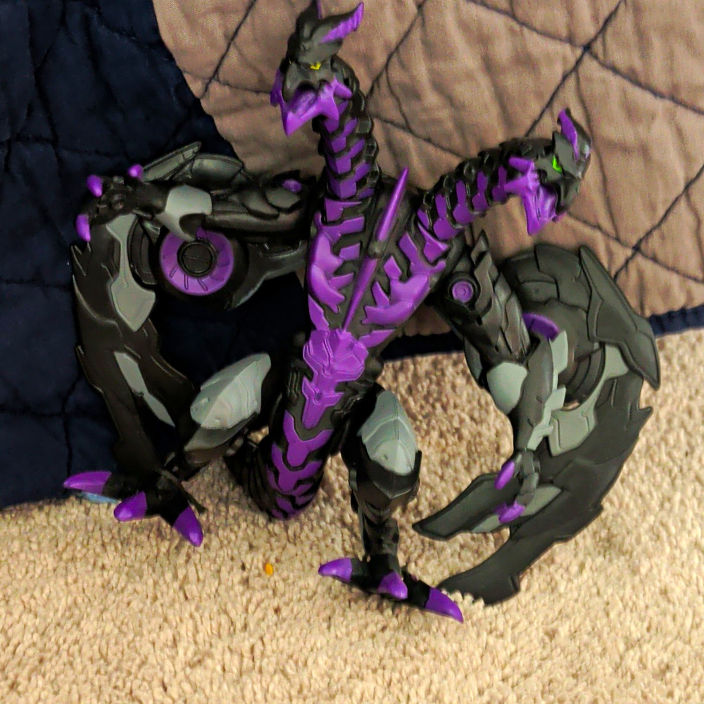 Dragon Action Figure Toy Plastic Black Purple Gray