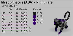 Mesopithecus Top Stats Nightmare Ark Survival Ascended PVE