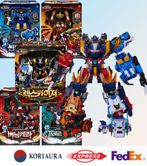 Miniforce Dinoid Warrior REX KAISER + 4 Headbot Set Transformer Robot Figure