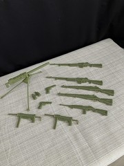 Marx 1960s Stony Smith 11 pcs- 3 machine guns, 5 rifles, 2 pistols, GI JOE 12″