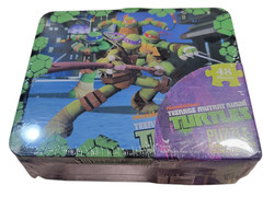 Teenage Mutant Ninja Turtles Tin Lunch Box + 48 PC Puzzle Nickelodeon New