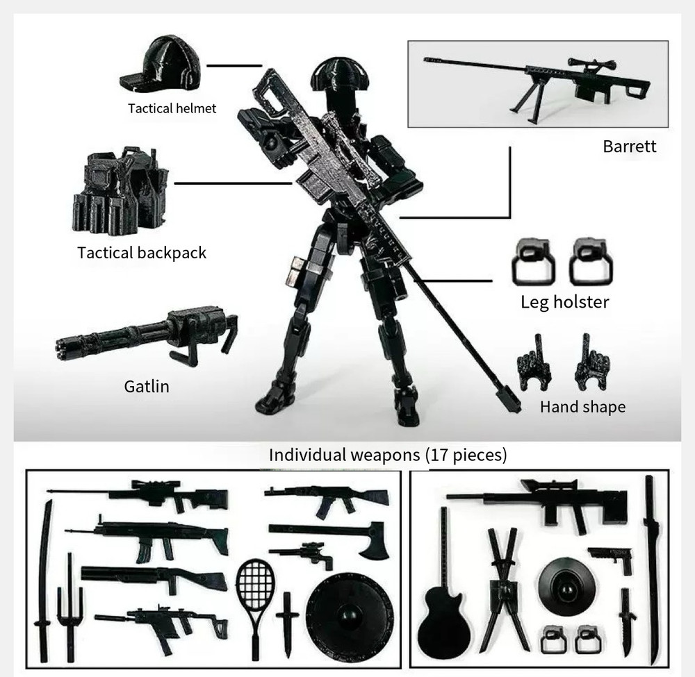 Dummy13 Special Forces Action Figure 3D Printed Military Soldier Model Toy Boys