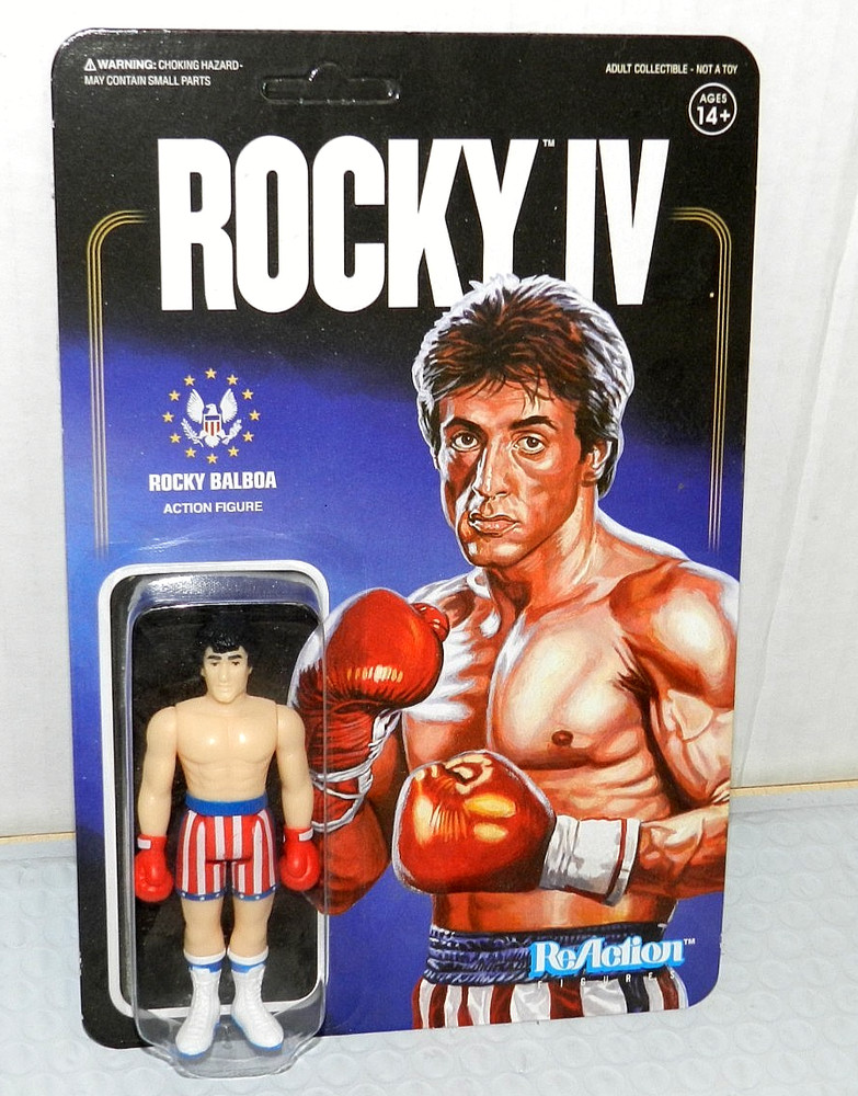 ROCKY 4 AMERICA FLAG TRUNKS NEW SEALED NICE CARD SUPER7 ReACTION 3.75