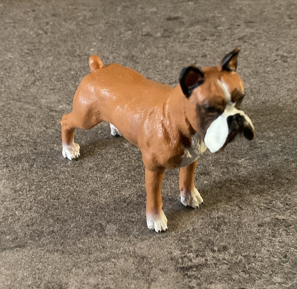PAPO Dog and Cat Companions Boxer Toy Figure, Brown/White (54019)