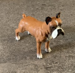 PAPO Dog and Cat Companions Boxer Toy Figure, Brown/White (54019)