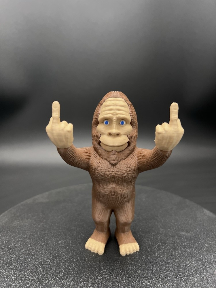 Bigfoot Figurine Flipping The Birdie! 3D Printed! 5” Tall!