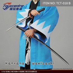 1/6 Katana Japanese black Sword Miyamoto Musashi Hot toys Phicen 12″ figure❶USA❶