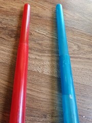 Star Wars LFL 2007 Hasbro Big Red Build A Saber & Obi Wan Kenobi 1999 Blue Saber