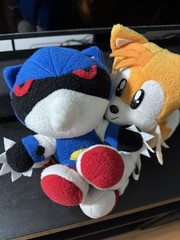 HOMEMADE Sonic the Fighters Hedgehog Metal Sonic Plush Hue Hue Hue 1995 w/ Art