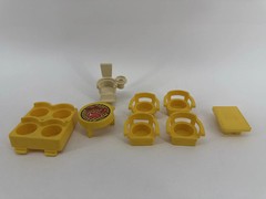 Fisher Price Little People Yellow Furniture Chairs Grill Toilet Set