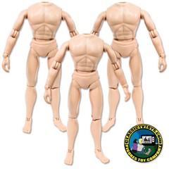 Set of 3 Flesh 8 inch Retro Size Regular Male Bodies