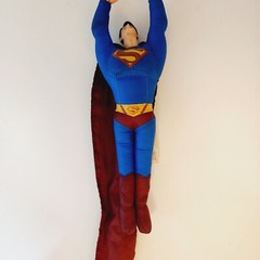 Vtg DC Comics Superman 2005 Mattel 26″ Long Cape Polyester Flying Action Figure