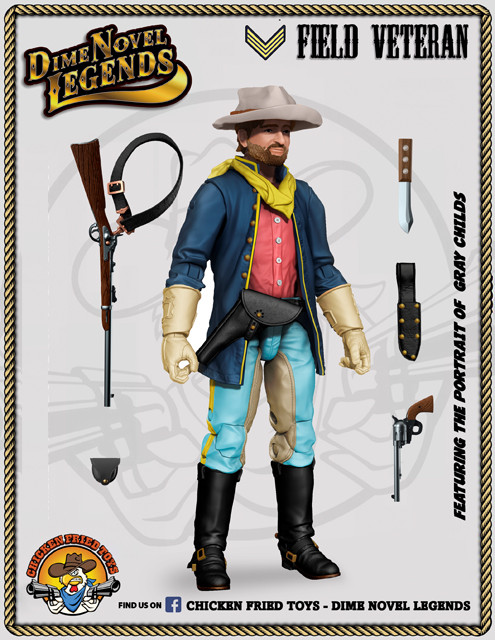 Dime Novel Legends 1:18 scale (4″) old west action figure Cavalry Field Veteran