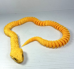 3D Printed Articulated Snake 29” Crystal-Like Movable Snake Golden Snake