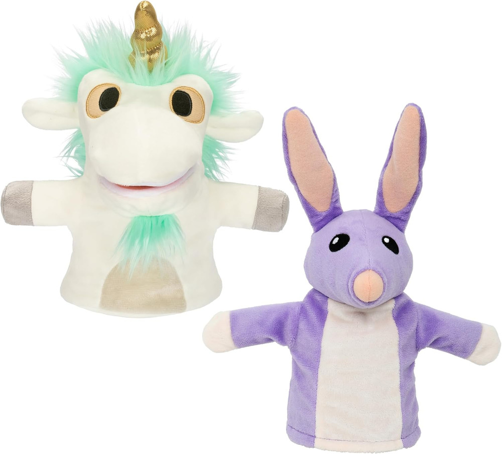 Bluey Unicorse & Bob Bilby Hand Puppet Plush 2-Pack – 8-9” Soft Deluxe Fabric, E