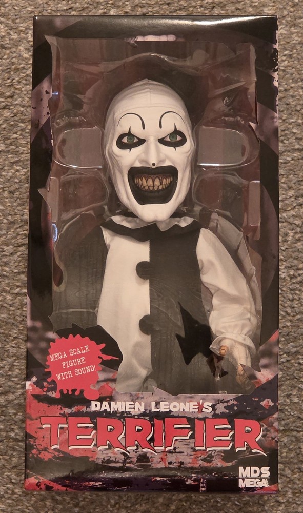 🤡 MEGA DAMIEN LEONE’S TERRIFIER ART THE CLOWN FIGURE WITH SOUND MEZCO MDS TOYZ