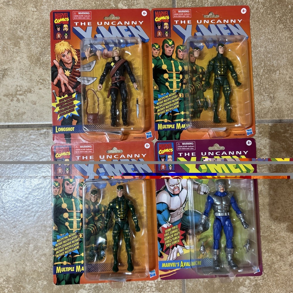 Uncanny Xmen Lot Of 4 Figures – Longshot, Multiple man x2 & Avanlanche