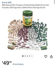 BBG Deluxe Mini Troopers Pretend Play Battle Drum Set – Includes 200 Figurines