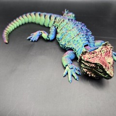 Bearded Dragon Lizard Articulated Figure 3D Printed Collectable Multi Color