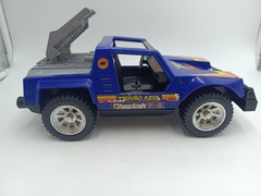 Blue Thunder Helicopter And Rolling Jeep Vehicles Glasslite Brazil Vintage 80 ´s