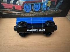 Learning Curve Wooden Thomas Train Blue Barrel Car & RARE Sand Barrel! New! HTF!