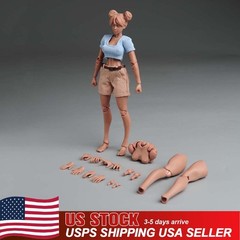 USA Romankey X COWL 1/12 Girl Soldier Figure Black Joint Body 6in Action Model