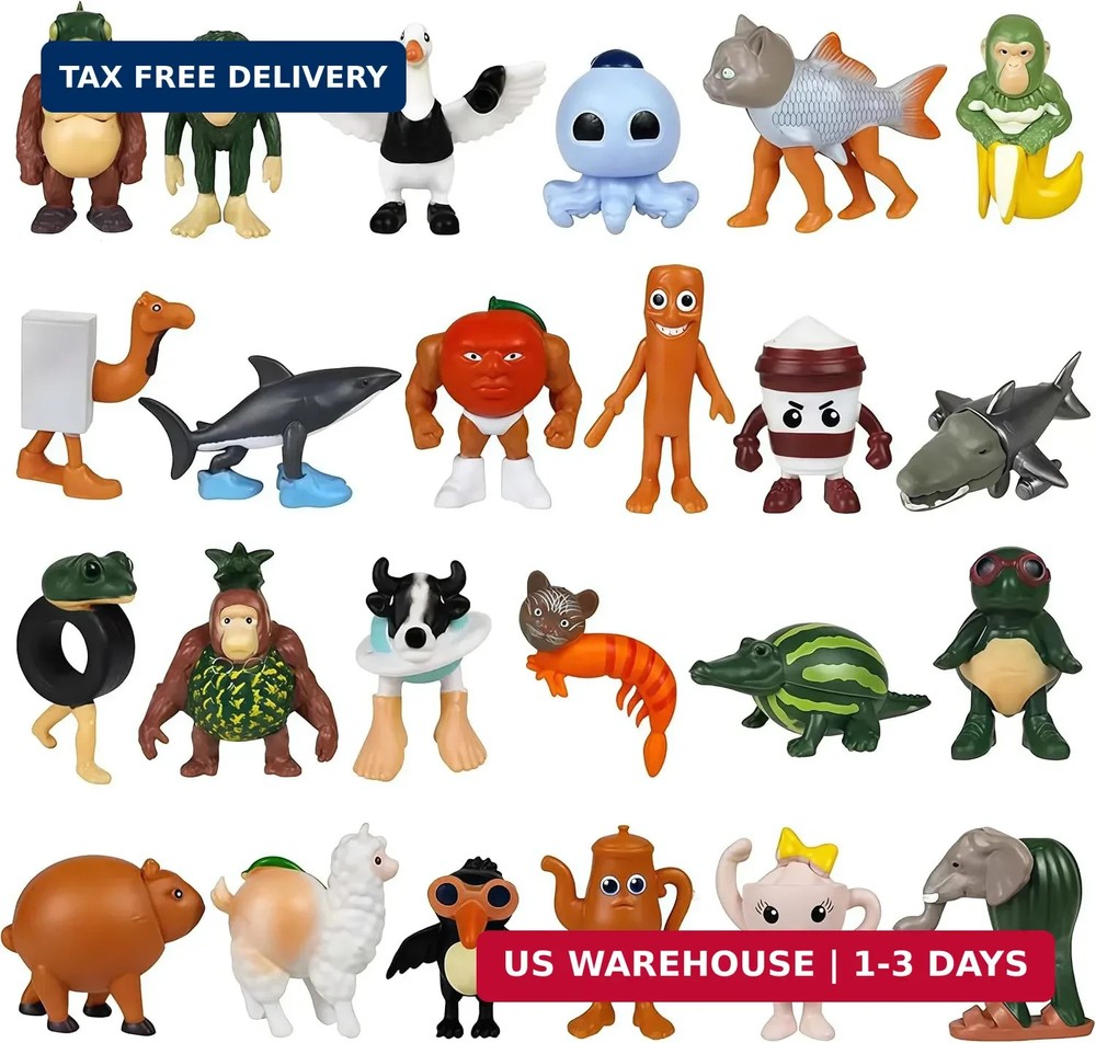 24PCS Italian Brainrot Steal a Brainrot Toys, Brain Rot Action Figure, 1.8″ Tral