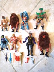 8 Vintage He-Man Masters Of The Universe MOTU Figures w/ Vehicle + Weapons