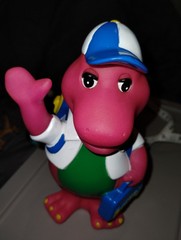Vintage 1992 Lyons Group Barney Purple Dinosaur Coin Piggy Bank Back to School