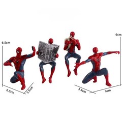 Set 4pcs Marvel Spider-Man Action Figure Mini Toy Model Collectible Gift