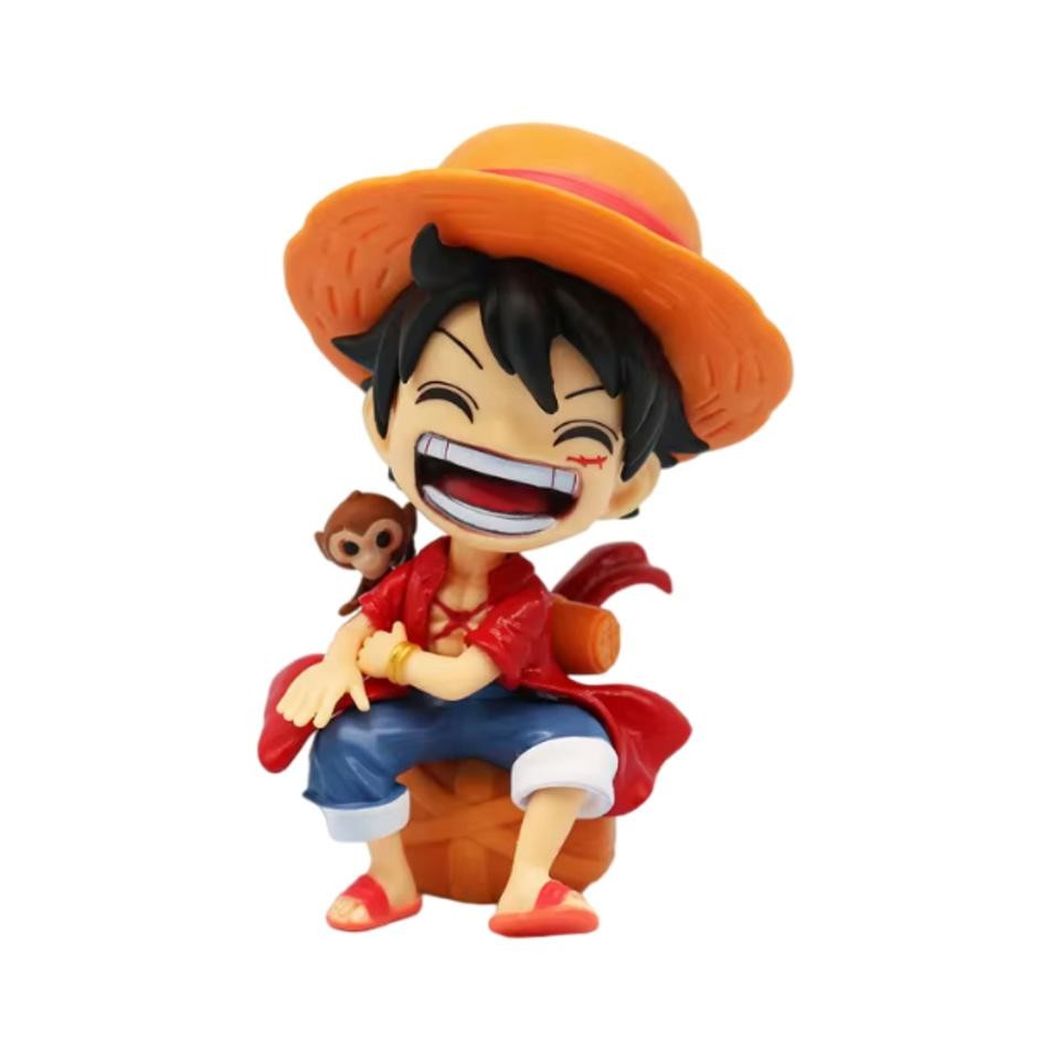 13cm One Piece Anime Figure – Q Version Smiling Car Ornament Desktop Decoration
