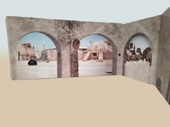 Mos Eisely Spaceport Speeders Custom Backdrop Tatooine Star Wars Hasbro Kenner