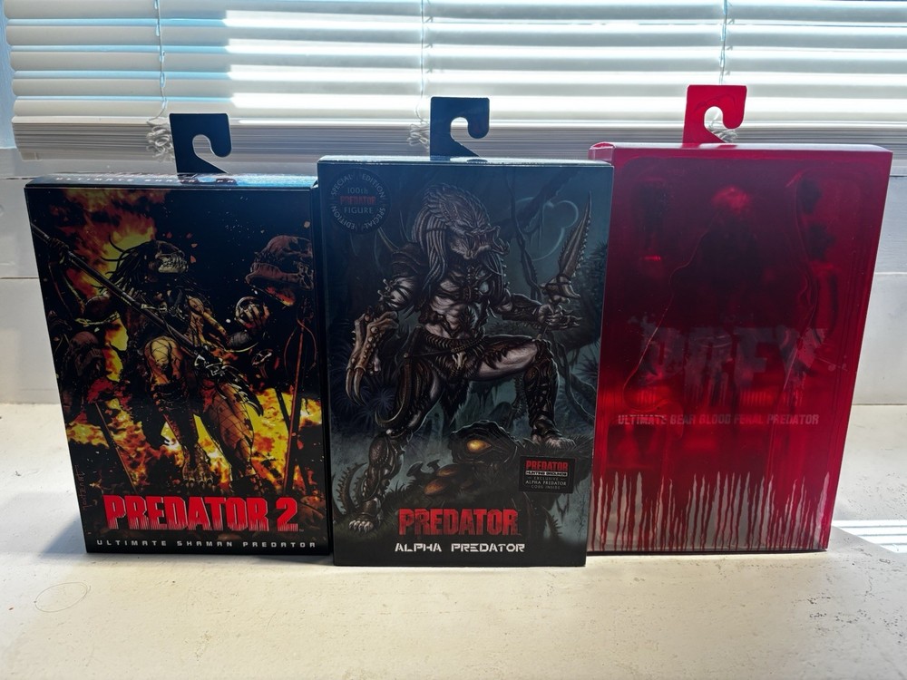 NECA predator lot, Alpha Predator, Shaman Predator, Ultimate Bear Blood NIB