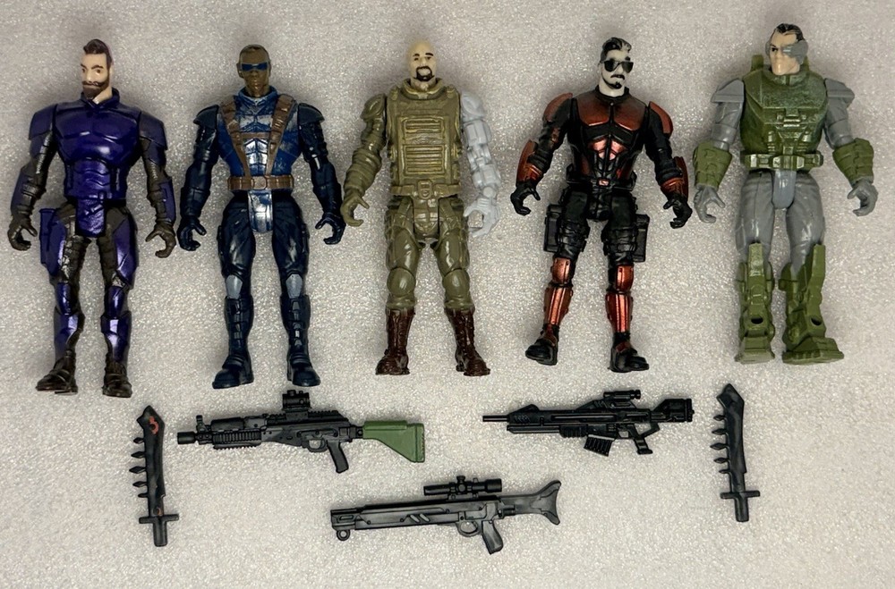 Lot Of 5 Final Faction Alpha Team Covert Ops Torn Action Figures 4″ Greenbrier