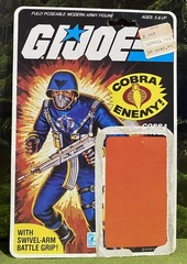 Vintage 1982 G.I. Joe COBRA OFFICER v1 Full UNCUT Peach File Card Back GI ARAH