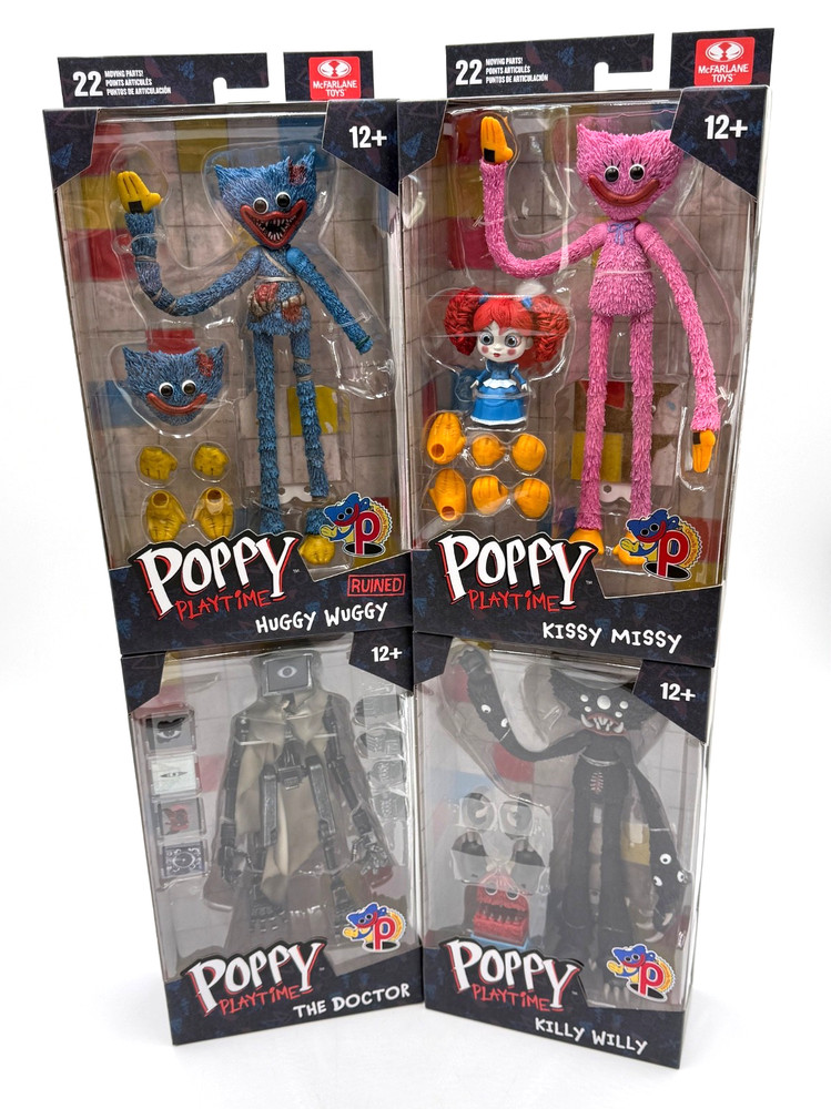 McFarlane Poppy Playtime Figure Set – The Dr Huggy Wuggy Killy Willy Kissy Missy
