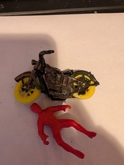 thomas toys plastic motorcycle with rider 1950s