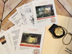 1/6 SCALE Dollhouse MINI Chicago FIRE Arson Badge, Folders, Caution Tape, Docs