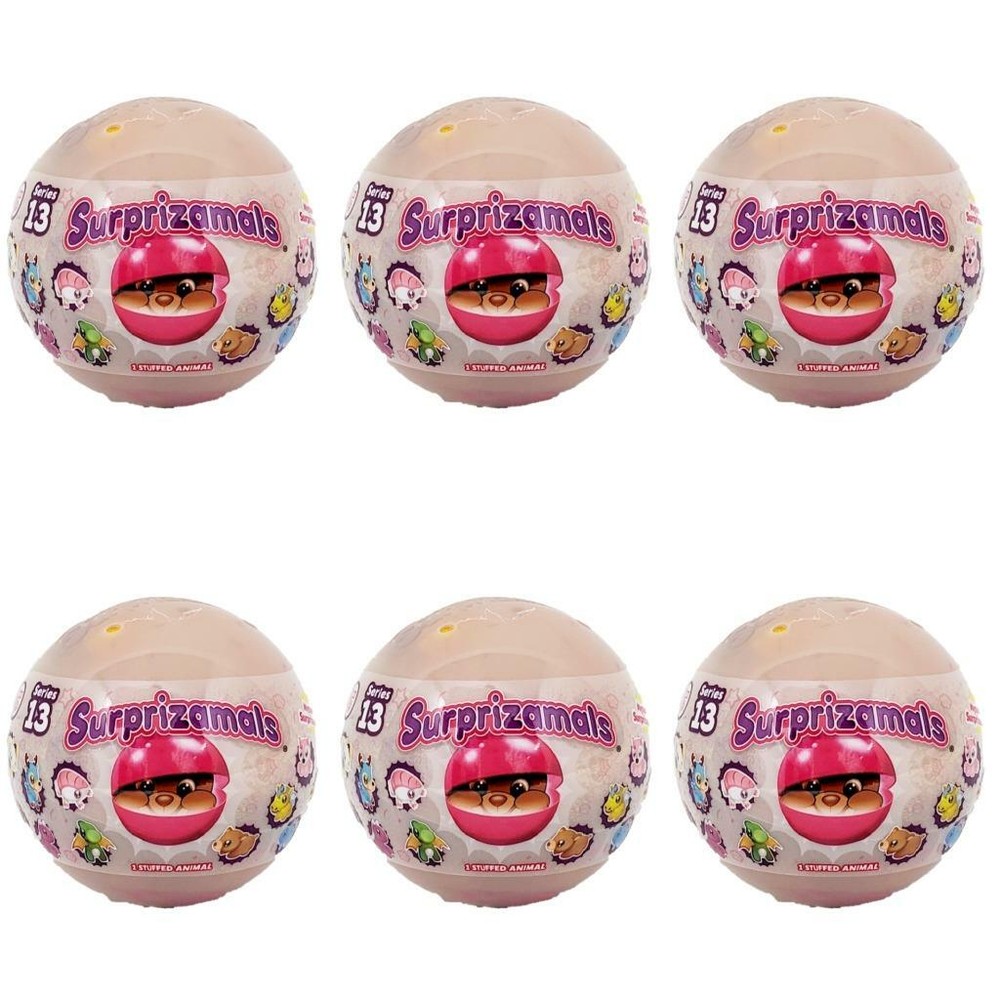 Surprizamals Series 13 Stuffed Animals – Lot of 6 Sealed Small Balls