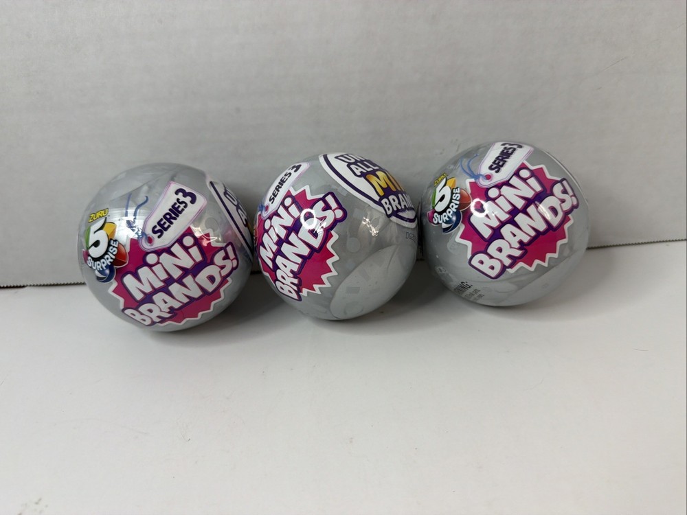 LOT OF 3 – Zuru 5 Surprise MINI BRANDS Series 3 Collectible Balls Figure Set NEW