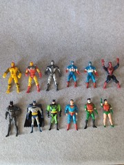 Superhero Action Figure Lot 12 Marvel DC Vintage 1980’s & 1990’s Kenner Toy Biz