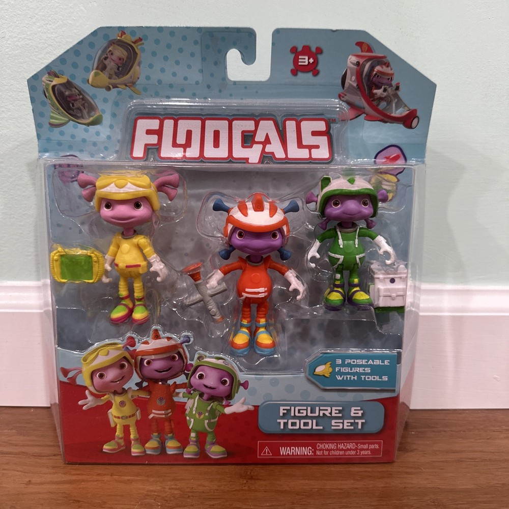 FLOOGALS 3-Pack Figure & Tool Set Fleeker Flo & Boomer Accessories Just Play NEW