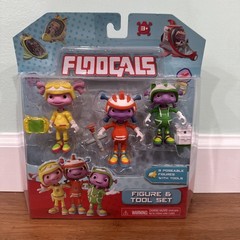 FLOOGALS 3-Pack Figure & Tool Set Fleeker Flo & Boomer Accessories Just Play NEW