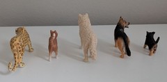Schleich toy animal action figures german shepherd dog cat leopard wolf lot 5
