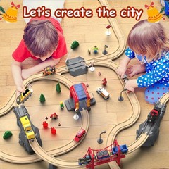 72Pc Wooden Train Tracks Lot Railway Pieces Set Play for Thomas the Train Brio