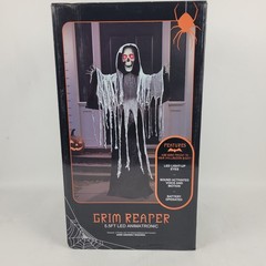 5.5 FT LED ANIMATRONIC~GRIM REAPER~SOUND ACTIVATED MOVING HEAD/JAW/ARMS. NEW